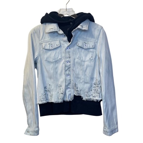 Free People Distressed Denim Jacket - Picture 2 of 6